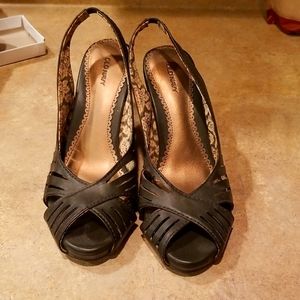 Strappy wedged heels